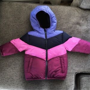 Swiss Tech Color-Blocked Puffer Jacket Purple Pink